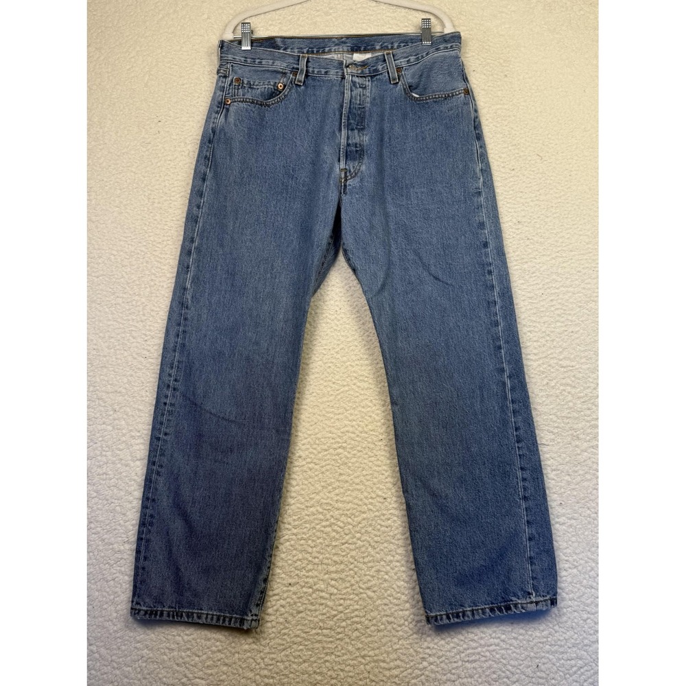Levi's 501 Jeans Mens 36x29 / 34x28 Medium Wash Denim‎ Button Fly Straight Leg
